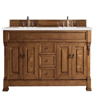 James Martin 147-114-5771-3ESR Brookfield 72 Inch Country Oak Double Vanity with 3 CM Eternal Serena Quartz Top