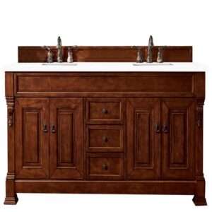 James Martin 147-114-57-3WZ Brookfield 72 Inch Double Vanity with 3cm White Zeus Quartz Top