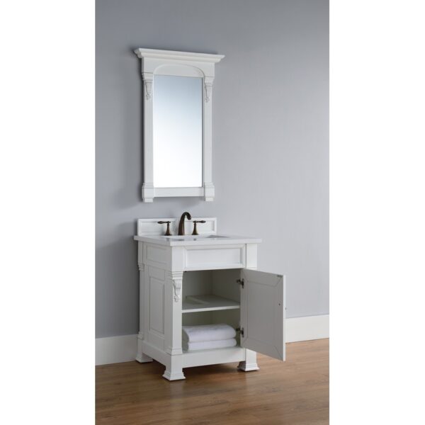 James Martin 147-114-V26-3WZ Brookfield 26 Inch Single Vanity with 3cm White Zeus Quartz Top