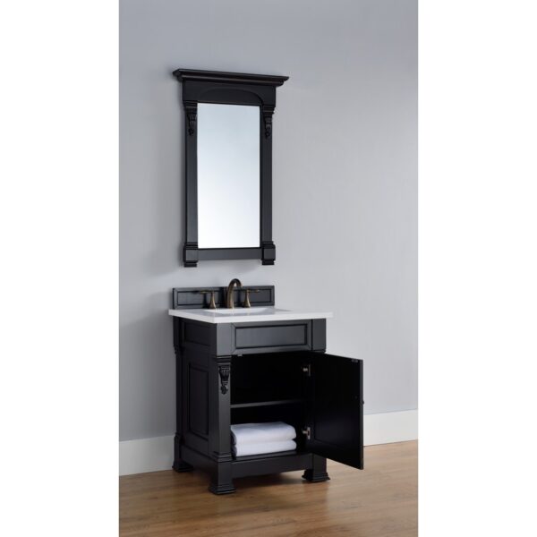 James Martin 147-114-V26-3WZ Brookfield 26 Inch Single Vanity with 3cm White Zeus Quartz Top