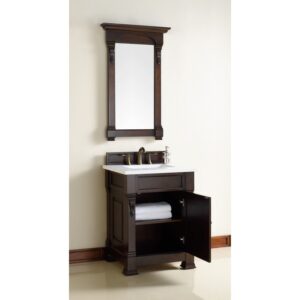 James Martin 147-114-V26-3WZ Brookfield 26 Inch Single Vanity with 3cm White Zeus Quartz Top