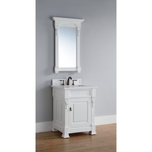 James Martin 147-114-V26-3WZ Brookfield 26 Inch Single Vanity with 3cm White Zeus Quartz Top