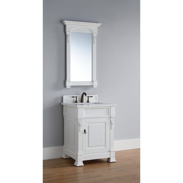 James Martin 147-114-V26-3WZ Brookfield 26 Inch Single Vanity with 3cm White Zeus Quartz Top