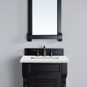 James Martin 147-114-V26-AQB-3ENC Brookfield 26 Inch Single Vanity Cabinet with Ethereal Noctis Quartz Top - Antique Black