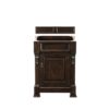 James Martin 147-114-V26-BNM-3CSP Brookfield 26 Inch Burnished Mahogany Single Vanity with 3 cm Charcoal Soapstone Quartz Top with Sink