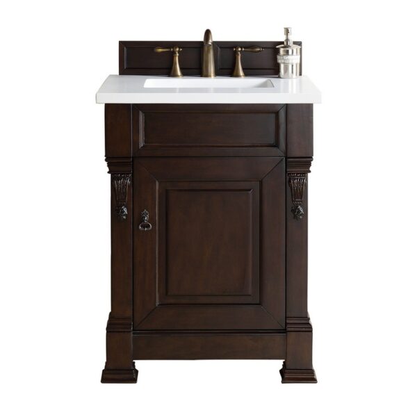 James Martin 147-114-V26-3WZ Brookfield 26 Inch Single Vanity with 3cm White Zeus Quartz Top