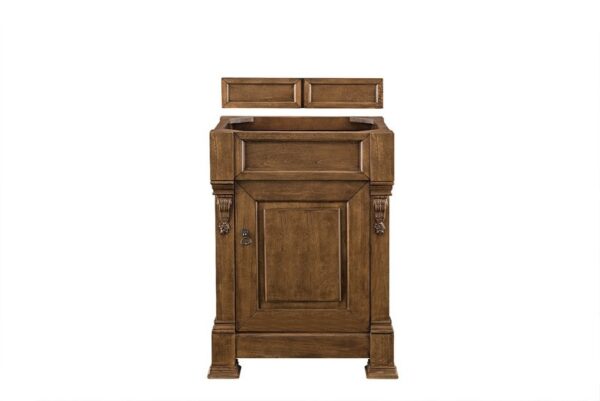 James Martin 147-114-V26-COK-3CSP Brookfield 26 Inch Country Oak Single Vanity with 3 cm Charcoal Soapstone Quartz Top with Sink