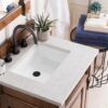 James Martin 147-114-V26-COK-3EJP Brookfield 26 Inch Country Oak Single Vanity with 3 cm Eternal Jasmine Pearl Quartz Top with Sink