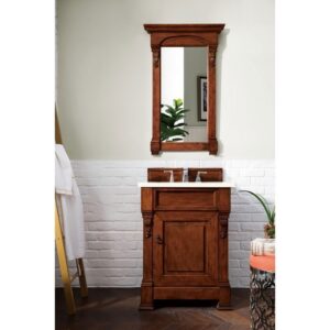 James Martin 147-114-V26-WCH-3EMR Brookfield 26 Inch Warm Cherry Single Vanity with 3 CM Eternal Marfil Quartz Top