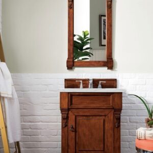 James Martin 147-114-V26-WCH-3ENC Brookfield 26 Inch Single Vanity Cabinet with Ethereal Noctis Quartz Top - Warm Cherry