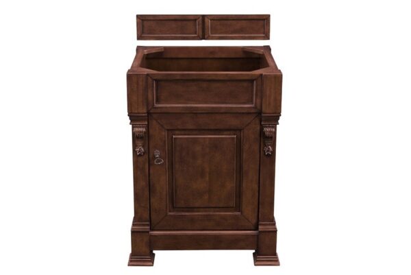 James Martin 147-114-V26-WCH-3GEX Brookfield 26 Inch Warm Cherry Single Vanity with 3 cm Grey Expo Quartz Top with Sink