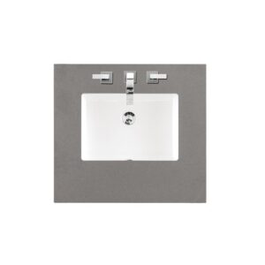 James Martin 147-114-V26-WCH-3GEX Brookfield 26 Inch Warm Cherry Single Vanity with 3 cm Grey Expo Quartz Top with Sink