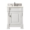 James Martin 147-V26-BW-3EMR Brookfield 26 Inch Bright White Single Vanity with 3 CM Eternal Marfil Quartz Top