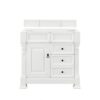 James Martin 147-V36-BW-3EJP Brookfield 36 Inch Bright White Single Vanity with Drawers with 3 cm Eternal Jasmine Pearl Quartz Top with Sink