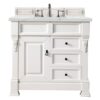 James Martin 147-V36-BW-3ENC Brookfield 36 Inch Single Vanity Cabinet with Ethereal Noctis Quartz Top - Bright White