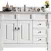 James Martin 147-V48-BW-3CAR Brookfield 48 Inch Bright White Single Vanity with Drawers with 3 cm Carrara Marble Top