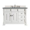 James Martin 147-V48-BW-3CBL Brookfield 48 Inch Single Vanity Cabinet with Cala Blue Quartz Top - Bright White