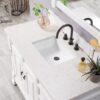 James Martin 147-V48-BW-3EJP Brookfield 48 Inch Bright White Single Vanity with Drawers with 3 cm Eternal Jasmine Pearl Quartz Top with Sink