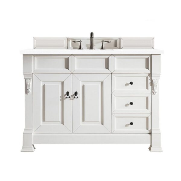 James Martin 147-114-52-3WZ Brookfield 48 Inch Single Vanity with 3cm White Zeus Quartz Top