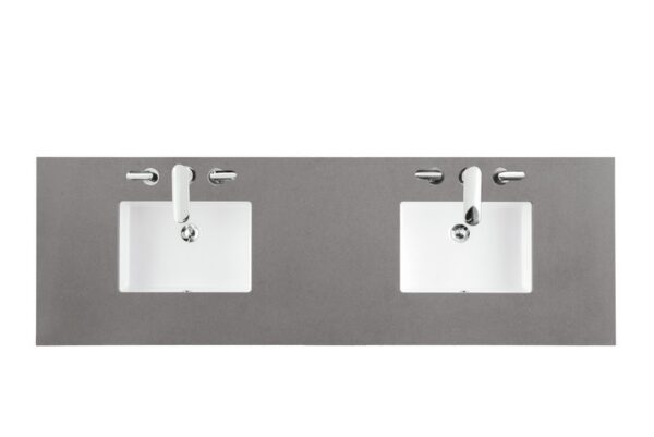 James Martin 147-V72-BW-3GEX Brookfield 72 Inch Bright White Double Vanity with 3 cm Grey Expo Quartz Top with Sink