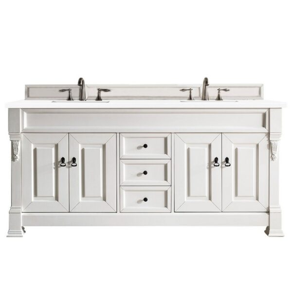 James Martin 147-114-57-3WZ Brookfield 72 Inch Double Vanity with 3cm White Zeus Quartz Top