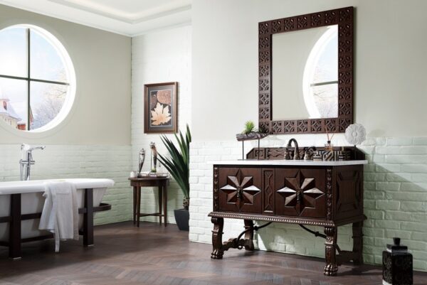 James Martin 150-V48-ANW-3AF Balmoral 48 Inch Antique Walnut Single Vanity with 3 cm Arctic Fall Solid Surface Top