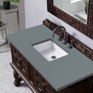 James Martin 150-V48-ANW-3CBL Balmoral 48 Inch Single Vanity Cabinet with Cala Blue Quartz Top - Antique Walnut