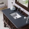 James Martin 150-V48-ANW-3CSP Balmoral 48 Inch Single Vanity Cabinet in Antique Walnut with 3 cm Charcoal Soapstone Quartz Top with Sink