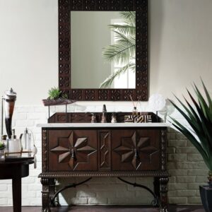 James Martin 150-V48-ANW-3ENC Balmoral 48 Inch Single Vanity Cabinet with Ethereal Noctis Quartz Top - Antique Walnut