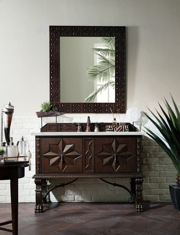 James Martin 150-V48-ANW-3ENC Balmoral 48 Inch Single Vanity Cabinet with Ethereal Noctis Quartz Top - Antique Walnut