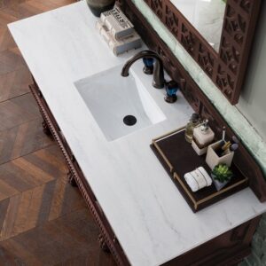 James Martin 150-V60S-ANW-3AF Balmoral 60 Inch Antique Walnut Single Vanity with 3 cm Arctic Fall Solid Surface Top