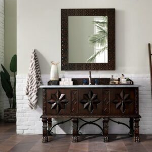 James Martin 150-V60S-ANW-3CAR Balmoral 60 Inch Antique Walnut Single Vanity with 3 cm Carrara Marble Top