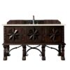 James Martin 150-V60S-ANW-3EMR Balmoral 60 Inch Single Vanity Cabinet in Antique Walnut with 3 CM Eternal Marfil Quartz Top