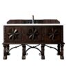 James Martin 150-V60S-ANW-3WZ Balmoral 60 Inch Single Vanity Cabinet in Antique Walnut with 3cm White Zeus Quartz Top