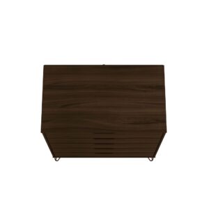 Manhattan Comfort Rockefeller 5-Drawer Tall Dresser with Metal Legs in Brown