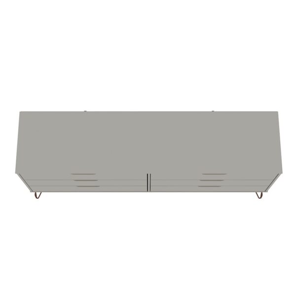 Manhattan Comfort Rockefeller 6-Drawer Double Low Dresser with Metal Legs in Off White and Nature