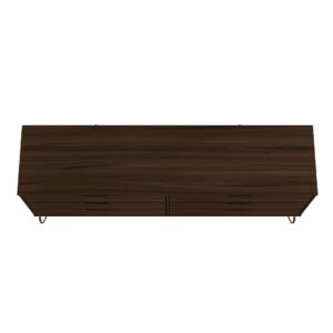 Manhattan Comfort Rockefeller 6-Drawer Double Low Dresser with Metal Legs in Brown