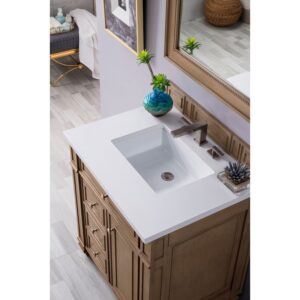 James Martin 157-V30-3WZ Bristol 30 Inch Single Vanity with 3cm White Zeus Quartz Top