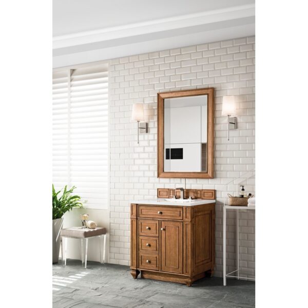 James Martin 157-V30-3WZ Bristol 30 Inch Single Vanity with 3cm White Zeus Quartz Top