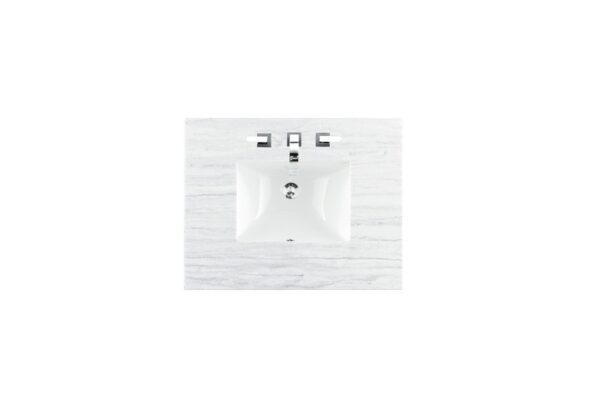 James Martin 157-V30-BW-3AF Bristol 30 Inch Single Vanity in Bright White with 3 cm Arctic Fall Solid Surface Top