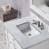 James Martin 157-V30-BW-3CAR Bristol 30 Inch Single Vanity in Bright White with 3 cm Carrara Marble Top