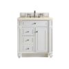 James Martin 157-V30-BW-3EMR Bristol 30 Inch Single Vanity in Bright White with 3 CM Eternal Marfil Quartz Top