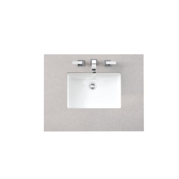 James Martin 157-V30-BW-3ESR Bristol 30 Inch Single Vanity in Bright White with 3 CM Eternal Serena Quartz Top