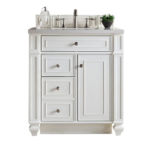 James Martin 157-V30-3WZ Bristol 30 Inch Single Vanity with 3cm White Zeus Quartz Top