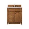 James Martin 157-V30-SBR-3EMR Bristol 30 Inch Single Vanity in Saddle Brown with 3 CM Eternal Marfil Quartz Top