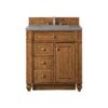 James Martin 157-V30-SBR-3GEX Bristol 30 Inch Single Vanity in Saddle Brown with 3 CM Grey Expo Quartz Top