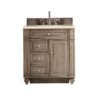 James Martin 157-V30-WW-3EMR Bristol 30 Inch Single Vanity Whitewashed Walnut with 3 CM Eternal Marfil Quartz Top