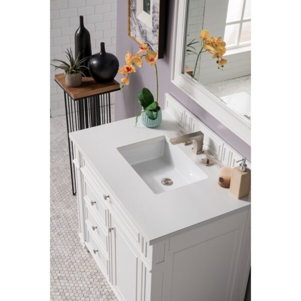 James Martin 157-V36-3WZ Bristol 36 Inch Single Vanity with 3cm White Zeus Quartz Top