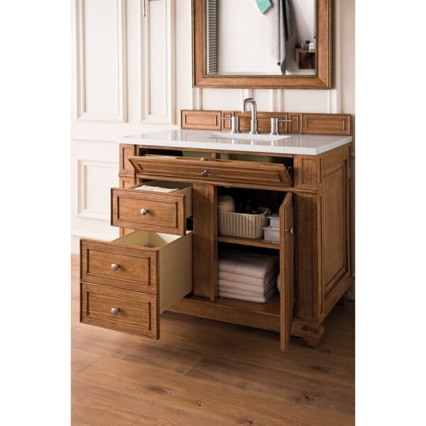 James Martin 157-V36-3WZ Bristol 36 Inch Single Vanity with 3cm White Zeus Quartz Top