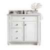 James Martin 157-V36-BW-3EJP Bristol 36 Inch Single Vanity in Bright White with 3 cm Eternal Jasmine Pearl Quartz Top with Sink